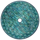 VIGO Round Glass Vessel Bathroom Sink/Basin with Scratch-Resistant Surface, Oceania
