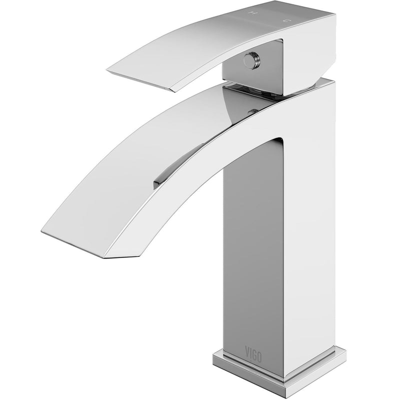 VIGO Satro Single Handle Single Hole Bathroom Sink Faucet, WaterSense Certified, Chrome O9