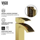 VIGO Satro Single Handle Single Hole Bathroom Sink Faucet, WaterSense Certified, Matte Gold