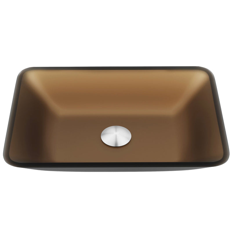 VIGO Sottile Glass Bathroom Sink/Basin and Faucet Set with Rectangular Vessel, Various Colours G8