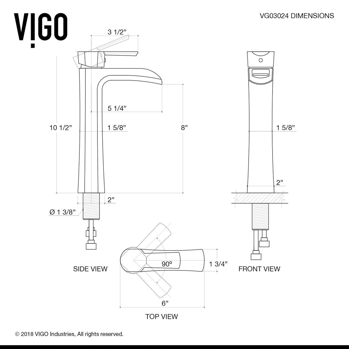 VIGO Sottile MatteShell Matte Black Bathroom Sink/Basin Set with Niko Faucet and Glass Rectangular Vessel