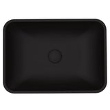 VIGO Sottile MatteShell Rectangular Vessel Bathroom Sink/Basin with Deep Bowl, Black