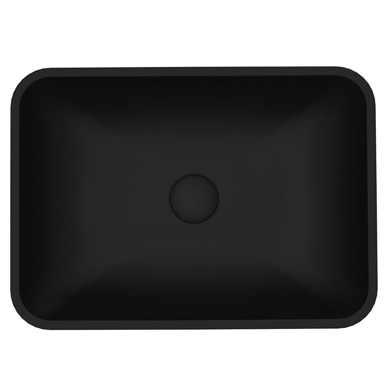 VIGO Sottile MatteShell Rectangular Vessel Bathroom Sink/Basin with Deep Bowl, Black U3