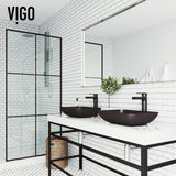 VIGO Sottile MatteShell Rectangular Vessel Bathroom Sink/Basin with Deep Bowl, Black