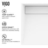 VIGO Starr Modern MatteStone 23x15-in Deep White Bathroom Sink/Basin with Rectangular Vessel