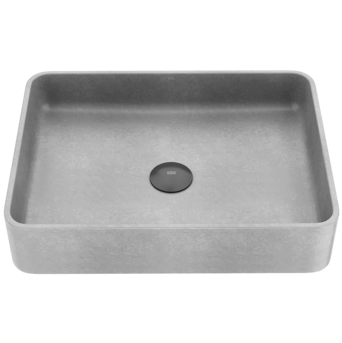 VIGO Tarragona Gothic ConcretoStone 19x14-in Deep Grey Bathroom Sink/Basin with Rectangular Vessel