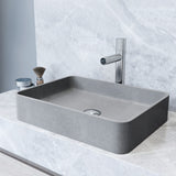 VIGO Tarragona Gothic ConcretoStone 19x14-in Deep Grey Bathroom Sink/Basin with Rectangular Vessel