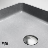 VIGO Tarragona Gothic ConcretoStone 19x14-in Deep Grey Bathroom Sink/Basin with Rectangular Vessel