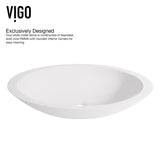 VIGO Wisteria MatteStone White Bathroom Sink/Basin Set with Niko Faucet and Oval Composite Vessel