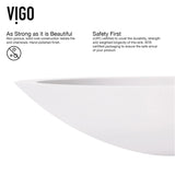 VIGO Wisteria MatteStone White Bathroom Sink/Basin Set with Niko Faucet and Oval Composite Vessel