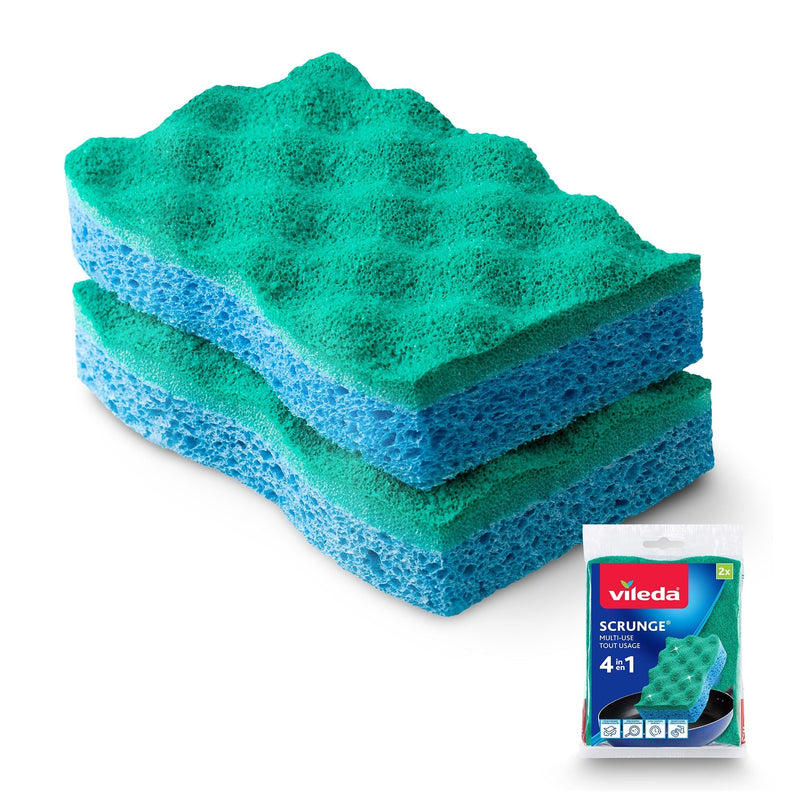 Vileda Scrunge Multi-Use, Non-Scratch Scrub Sponge, 2-pk V4