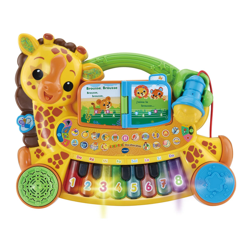 VTech Zoo Jamz Giraffe Piano (French Version), Battery Operated, Microphone included T0
