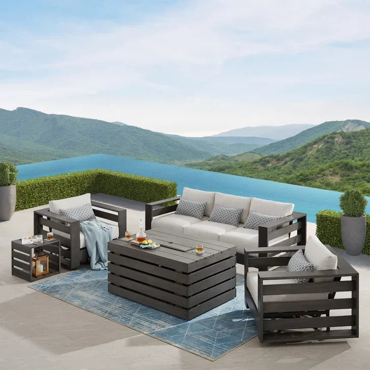 Whitney 5-piece Patio Conversation Set with Fire Table X7