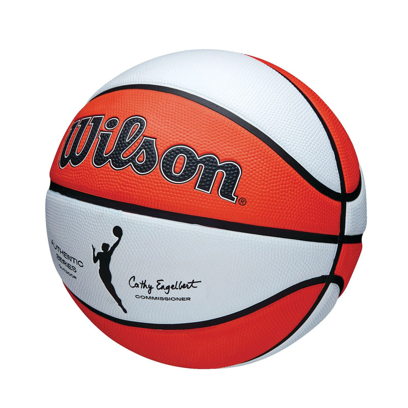 Wilson WNBA Authentic Series Youth Kids' Outdoor Basketball, Size 6 (28.5-in), Orange/White W2