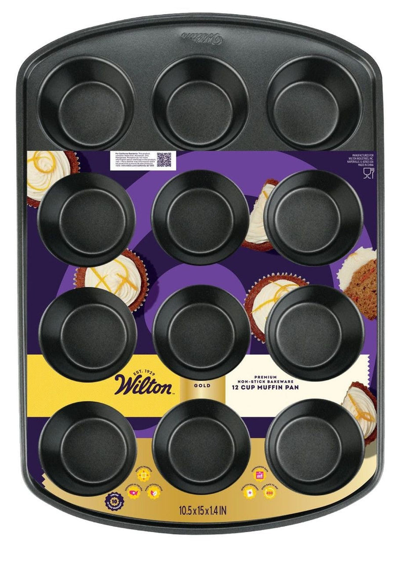 Wilton Gold Premium Non-Stick Bakeware Muffin Pan, 12-Cup V9