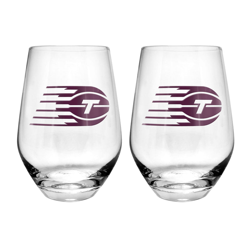 WNBA: Toronto Tempo Stemless Wine Glasses/Tumbler Set, For WNBA Basketball Fans/Collectors, Clear, 19-oz, 2-pk K4