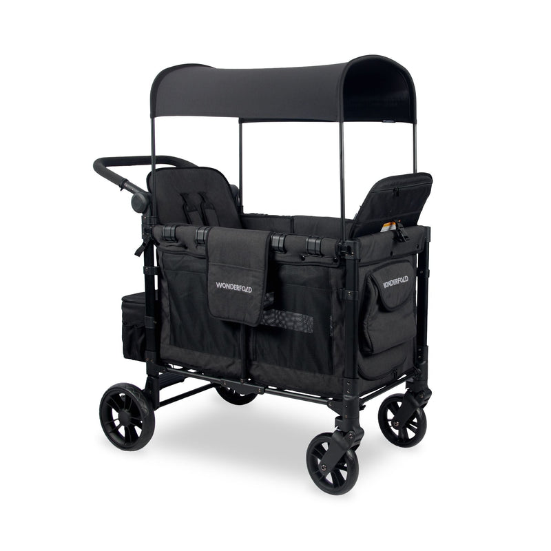 Wonderfold W2 Elite Double Stroller Wagon, 2-Seater, Black A6