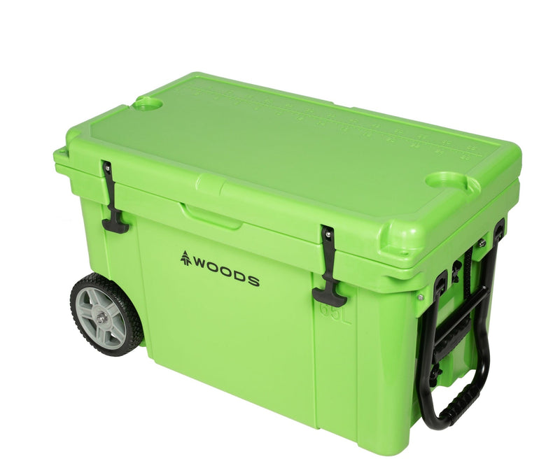 Woods ARCTIC Wheeled Roto-Moulded Cooler with Handle, 65-L, Parrot Green K8