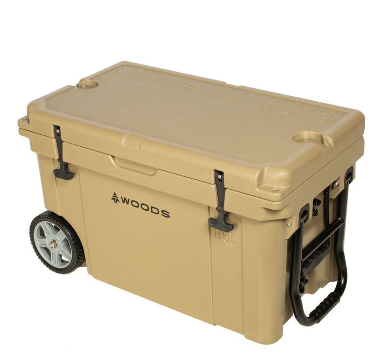 Woods ARCTIC Wheeled Roto-Moulded Cooler with Handle, 65-L, Tan A2