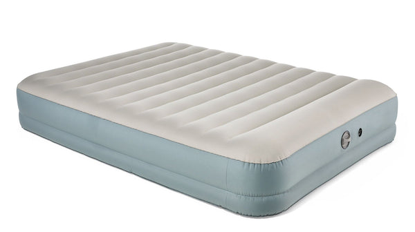 Woods Double High Toughguard Inflatable Air Bed with Rechargeable Pump, Queen, Grey N9