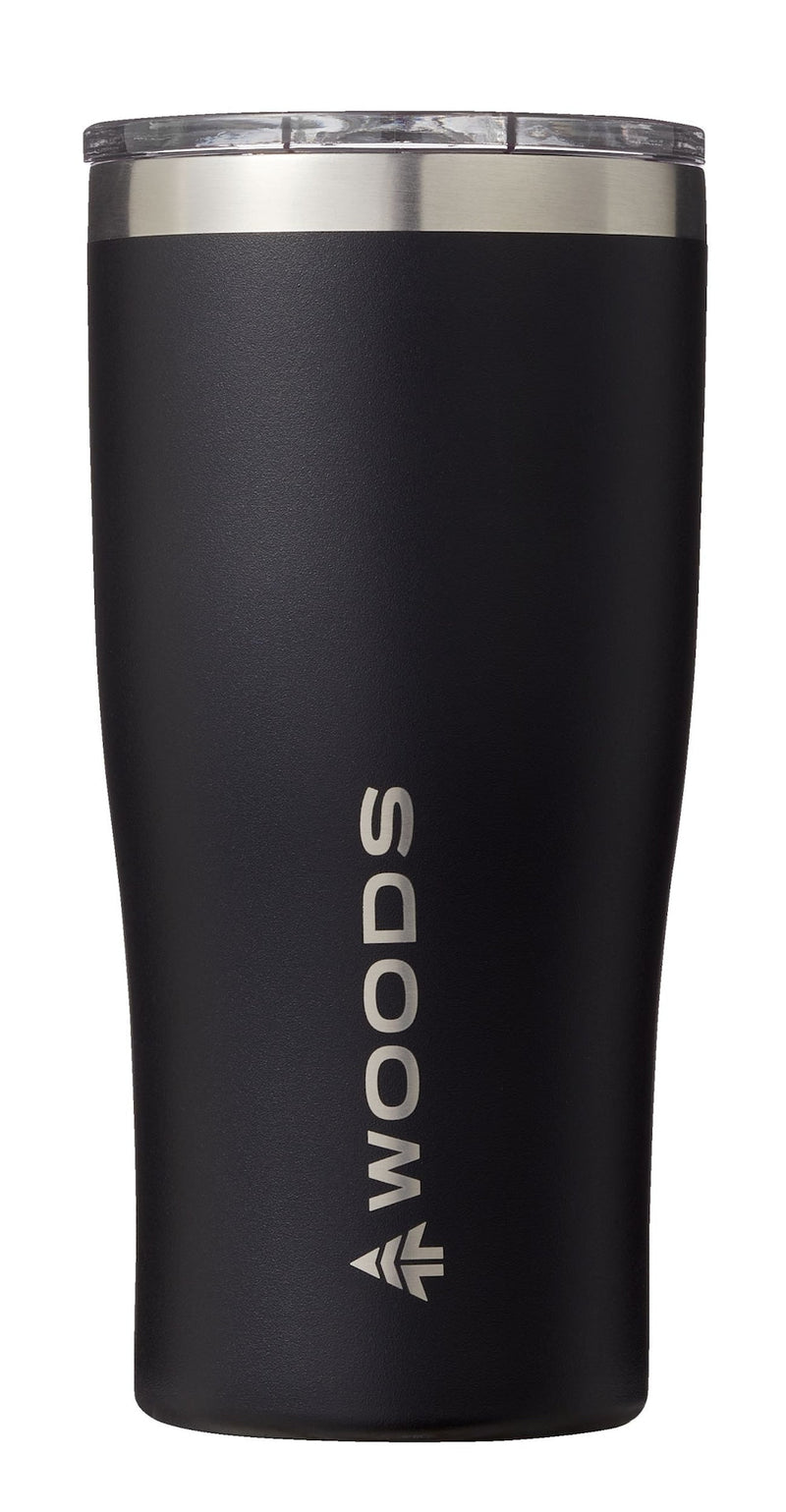 Woods Insulated Stainless Steel Tumbler, Small, Black, 20.2-oz H9