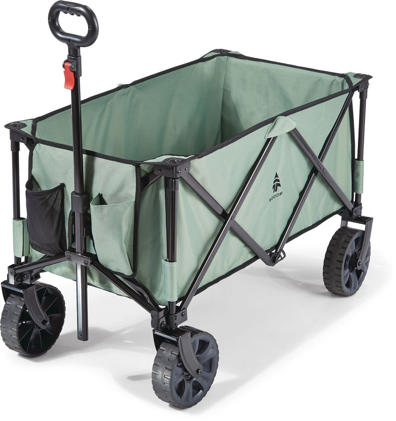 Woods Outdoor Collapsible Folding Utility Adventure Hauler Wagon with Carry Bag, 225-lb Capacity, Sea Foam U4