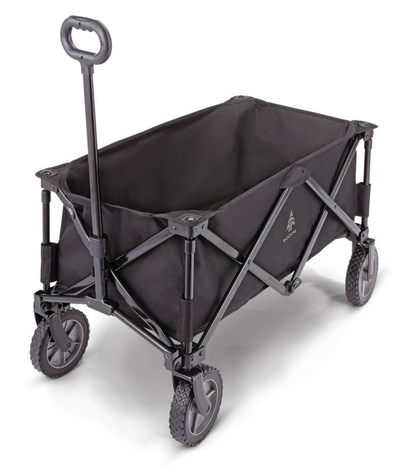 Woods Outdoor Collapsible Folding Utility Standard Wagon & Carry Bag, 150 lb Capacity, Black H7
