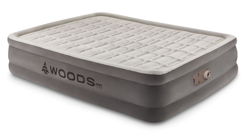 Woods Tritech Double-High Queen Air Mattress with Built-In 120V Pump L3