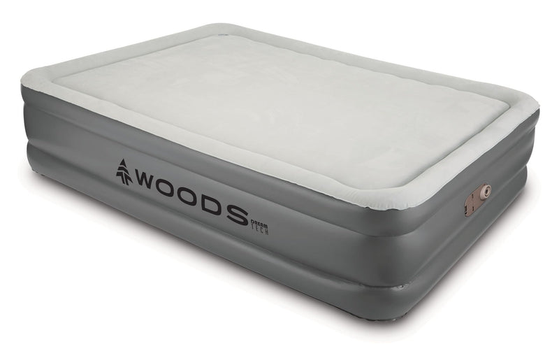 Woods Tritech Memory Foam Double-High Queen Air Mattress with Built-In 120V Pump L9