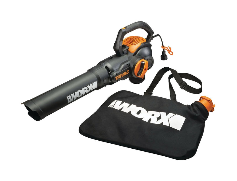 WORX WG522 Trivac 12 Amp 3-in-1 Electric Vacuum Blower/Mulcher/Vac with Shoulder Strap M6