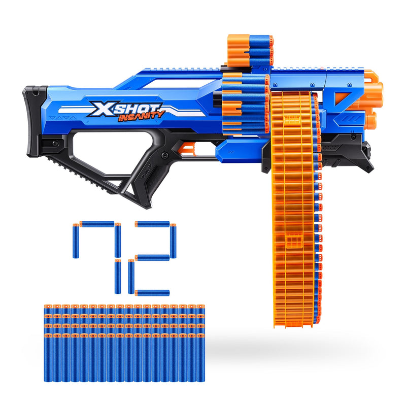 X-Shot Insanity S1 Mad Mega Barrel Dart Blaster, 72-Darts, Ages 8+ A1
