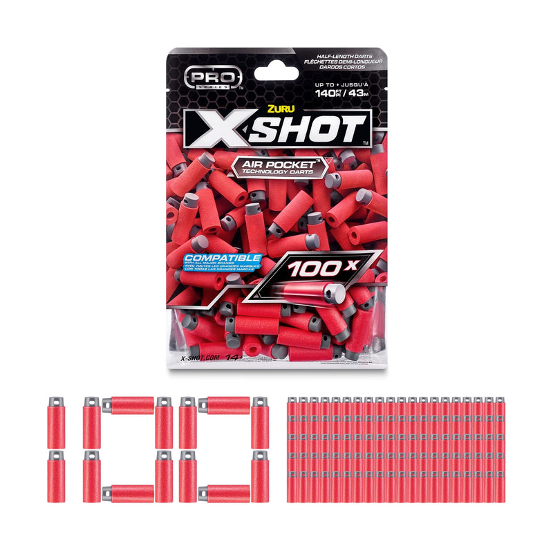 X-Shot Pro Series Half-Length Darts Refills Foil Bag, 100-pk, Ages 8+ M4
