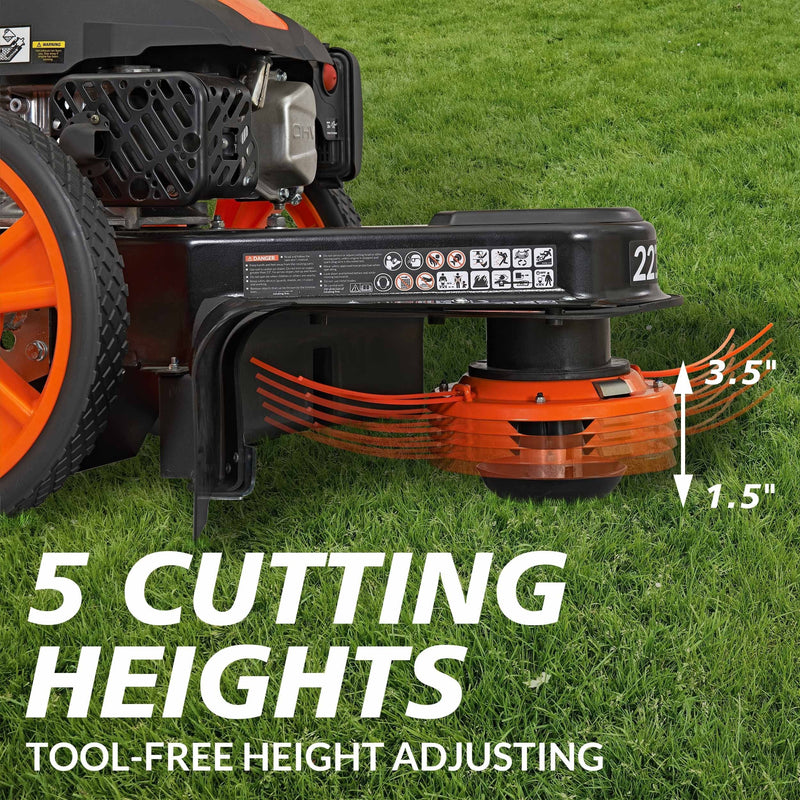 Yardmax 22 in. 170cc Gas Walk Behind String Trimmer Mower W8