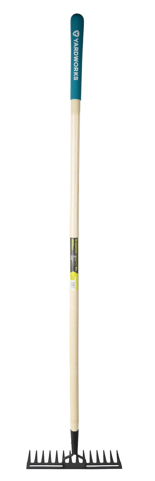 Yardworks 14-in Wide Metal 14-Tine Head Rake, 48-in Hardwood Shaft S6