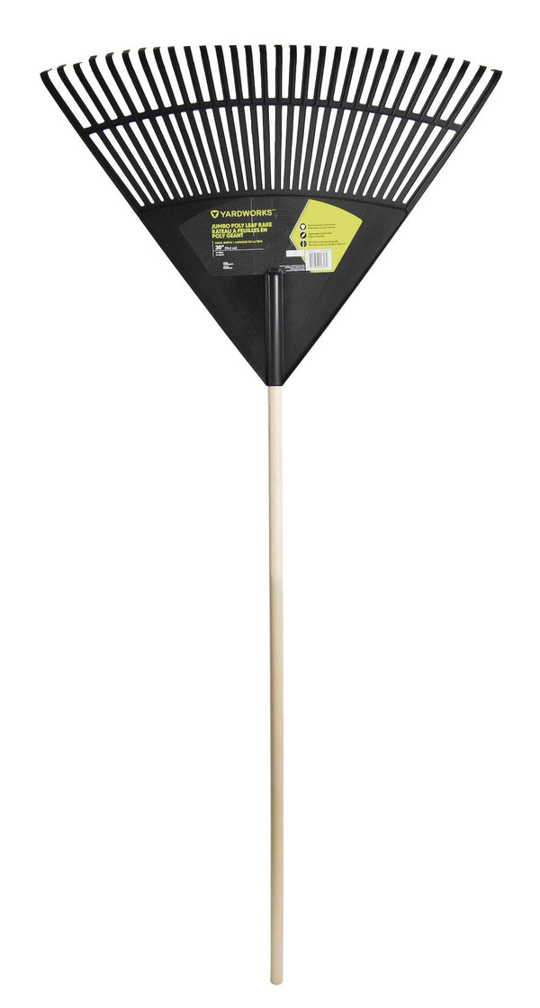 Yardworks 30-Tine Jumbo Leaf Rake with Hardwood Shaft, 30-in Y2