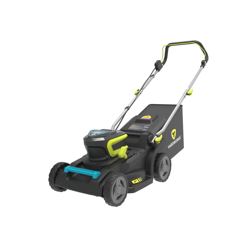 Yardworks 48V 2-in-1 Brushless Push Lawn Mower, 17-in with 4Ah Battery & Charger V4