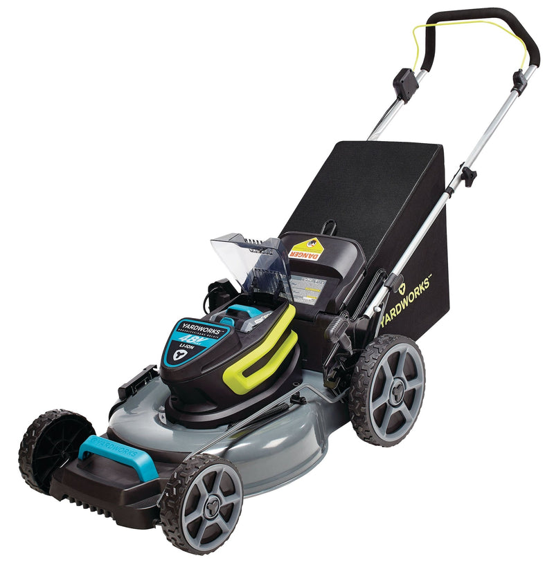 Yardworks 48V 3-in-1 Cordless Brushless Push Lawn Mower, 20-in with 5Ah Battery & Charger M5