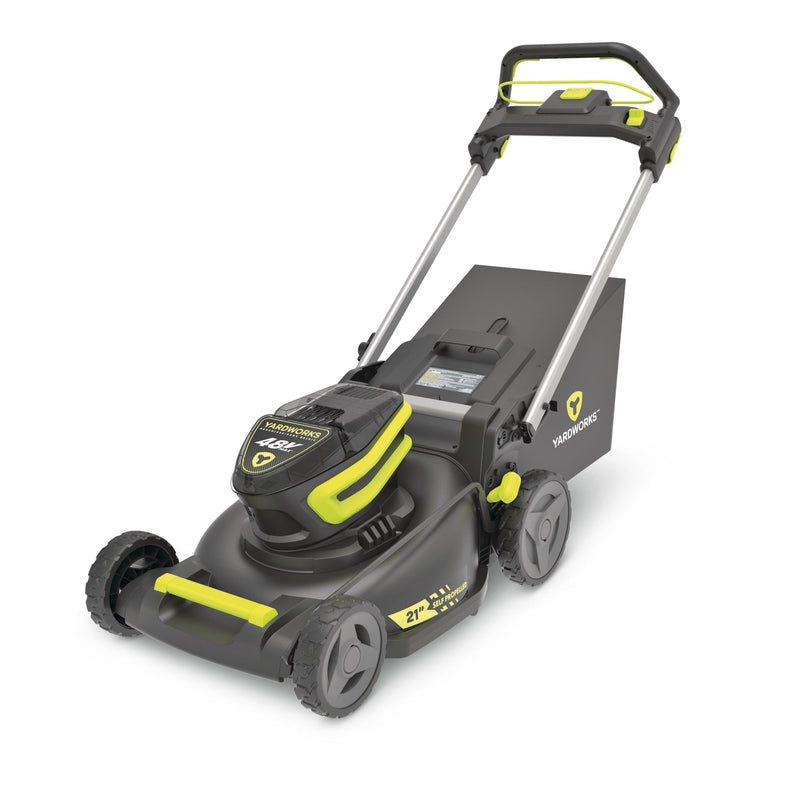 Yardworks 48V 3-in-1 Cordless Brushless Self-Propelled Mower, 21-in with 6Ah Battery & 2Ah Charger A6
