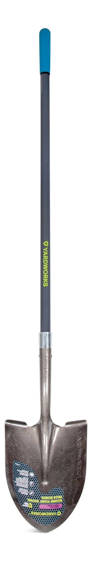 Yardworks Ergo Steel Round-Point Long-Handle Shovel, 57-in Fibreglass Shaft Z8