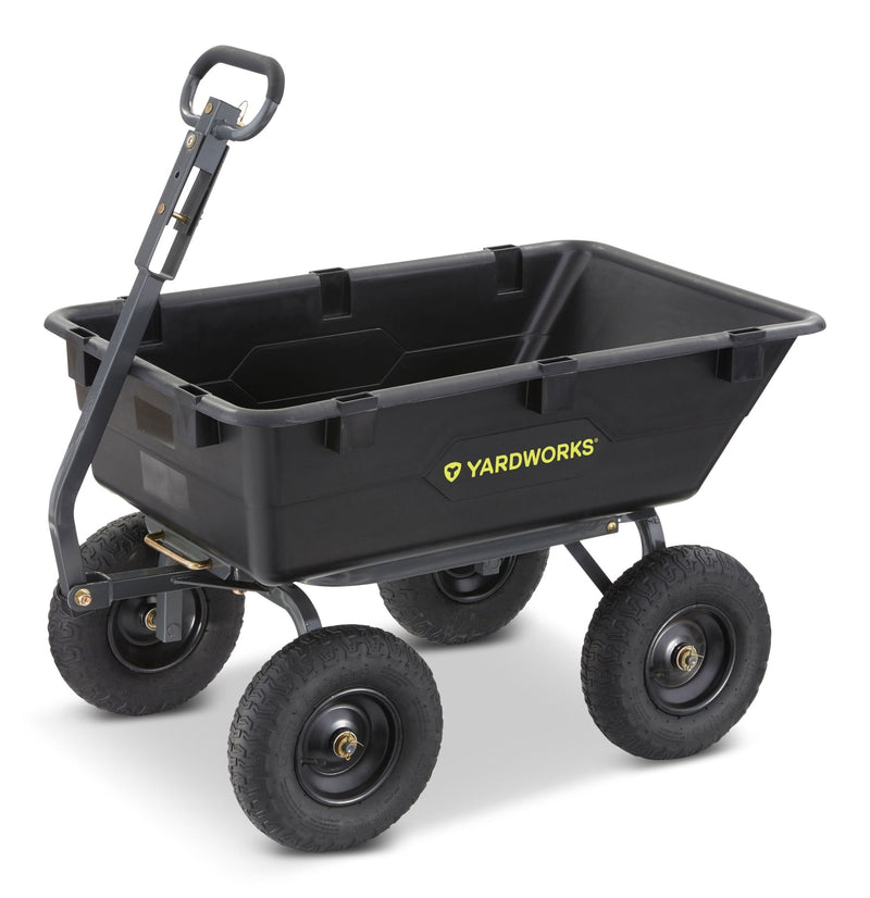 Yardworks Poly Tray 4-Wheel Garden/Yard Cart, 1200-lb F6