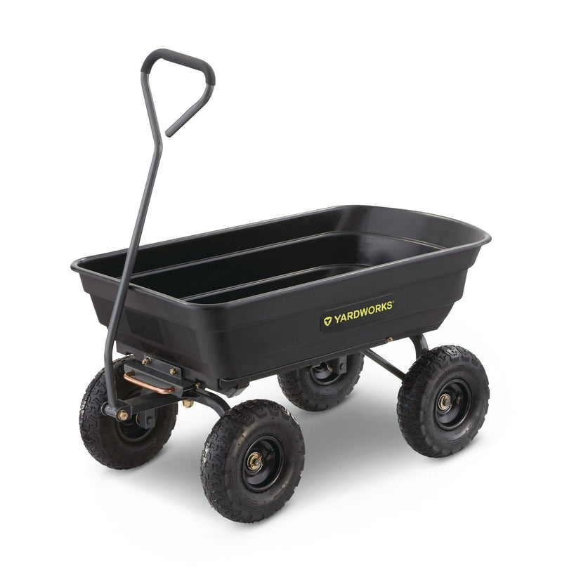 Yardworks Poly Tray 4-Wheel Garden/Yard Cart, 600-lb W2