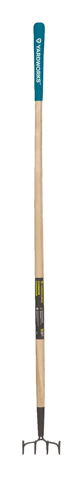 Yardworks Steel 4-Tine Cultivator, 57-in Wooden Shaft D2