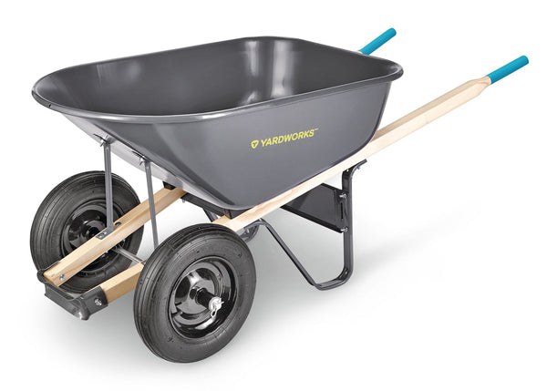 Yardworks Steel Tray 2-Wheel Garden Wheelbarrow, 6-cu-ft Z1