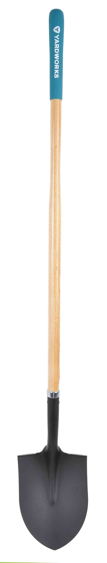 Yardworks Tempered Steel Round Point Long Handle Shovel, 62-In, Hardwood Shaft B5