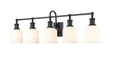Z-Lite Bryant 5-Light Vanity Light, Black with Opal Shade