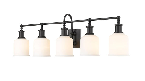 Z-Lite Bryant 5-Light Vanity Light, Black with Opal Shade Y7