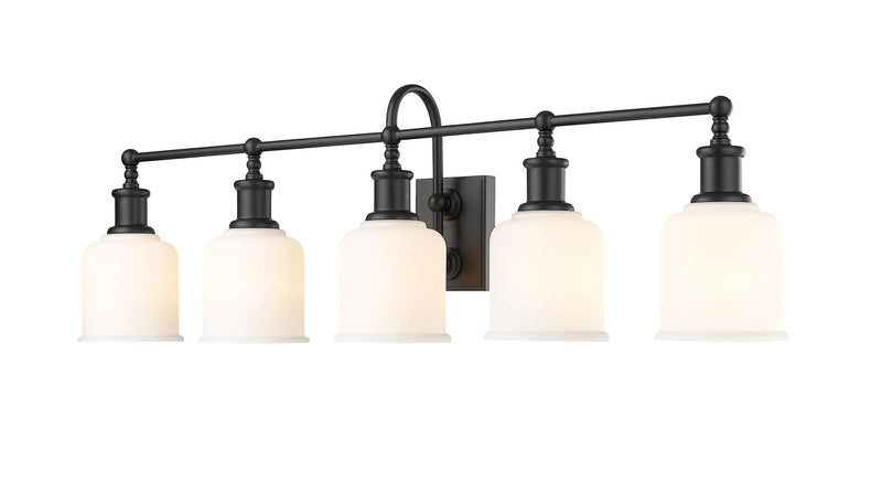 Z-Lite Bryant 5-Light Vanity Light, Black with Opal Shade Y7