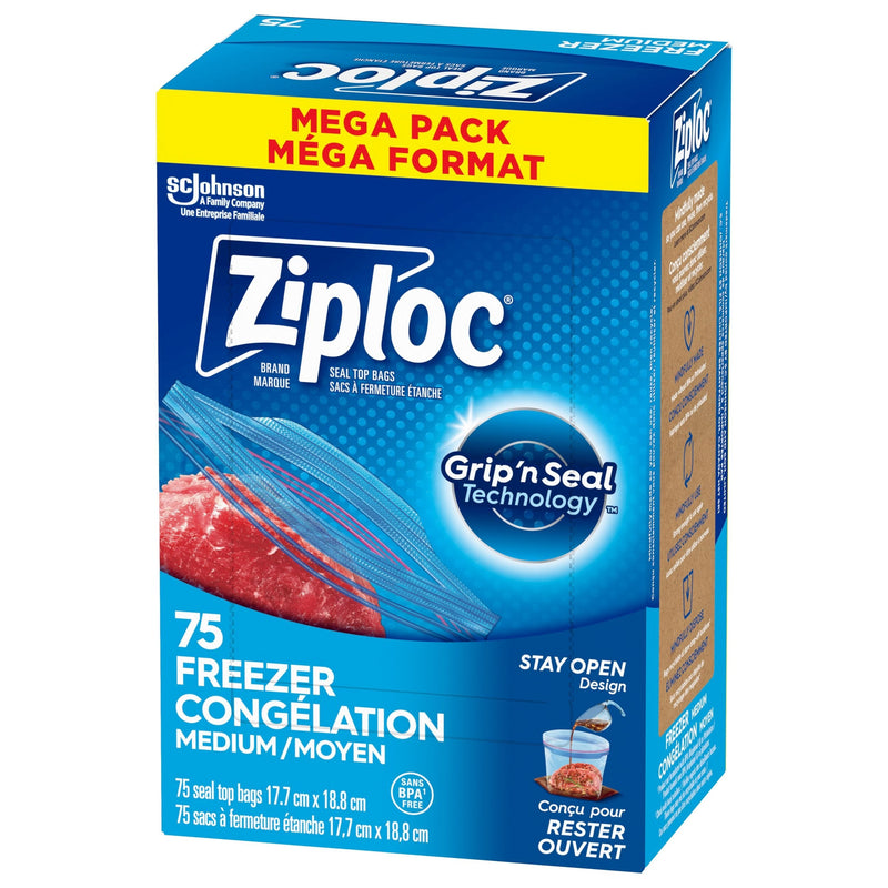 Ziploc Medium Plastic Freezer Bags Mega Pack, 520-mL, 75-pk B7