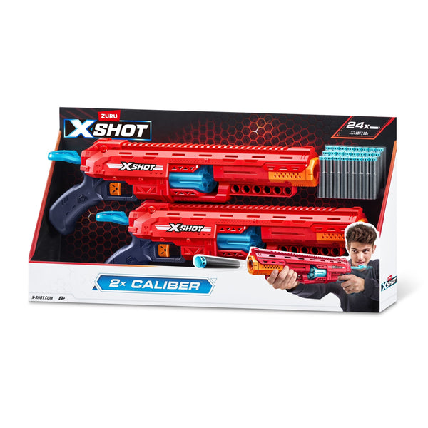 Zuru X-Shot Excel Caliber Pump-Action Dart Blaster with 24 Darts, 2-pk, Ages 8+ E8