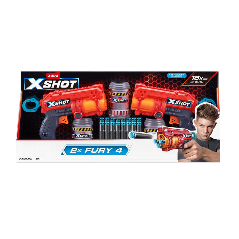 Zuru X-Shot Excel-Fury Foam Dart Blaster, Includes 16 Darts, 2-pk, Ages 8+ J3